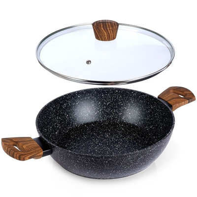 Frying Pan Granite with Glass Lid NATURE 28 cm, 4,2 l