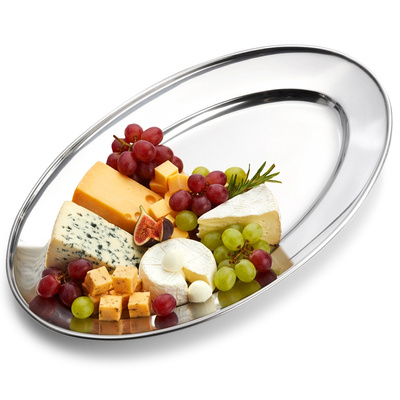 Serving Platter Steel Oval 34x21.5 cm