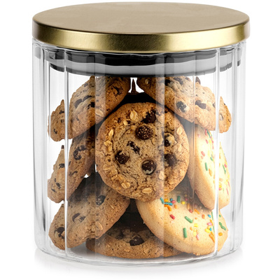 Pojemnik na produkty sypkie szklany z pokrywką i uszczelką 650 ml