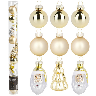 Christmas Baubles Unbreakable Golden 3 / 5 cm 9 pcs