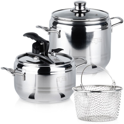 Pressure Cooker Steel PROFI 3.5+5 l 2 pcs