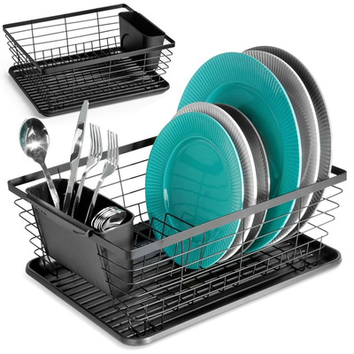 Dish Drainer Rack Black 36x30x14,5 cm