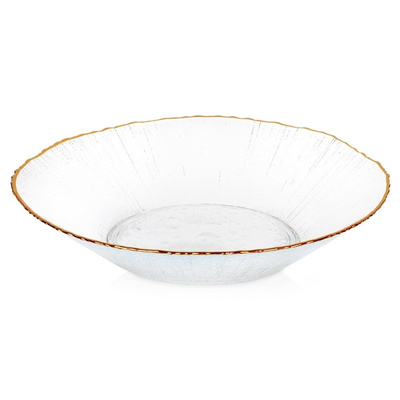 Serving Bowl Glass Gold 20.5 cm, 500 ml