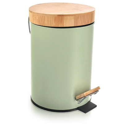 Green metal pedal trash bin GREENISH 3 l