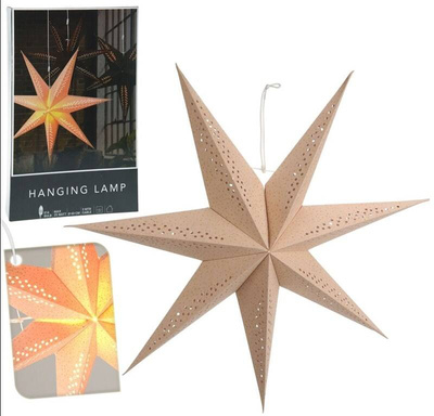 Lighted Star Velvet Beige Hanging 60 cm