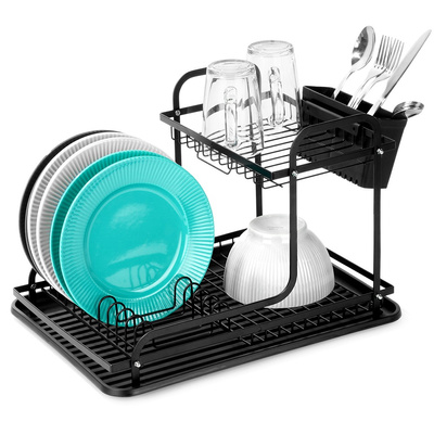 Dish Drainer Rack Black 2-Level RADKA 42.5x32x29 cm