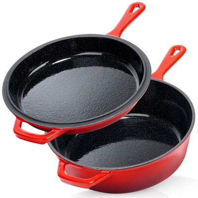 Garnek z patelnią żeliwne emaliowane CAST ENAMEL 24 cm / 3,5 l