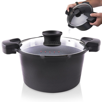 Pot Granite with Straining Lid GRANDE 24 cm, 5.5 l