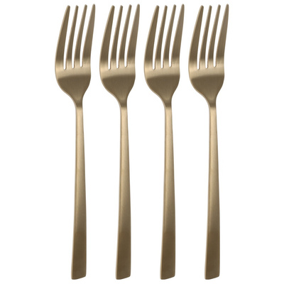 Dessert Forks Steel Golden 4 pcs