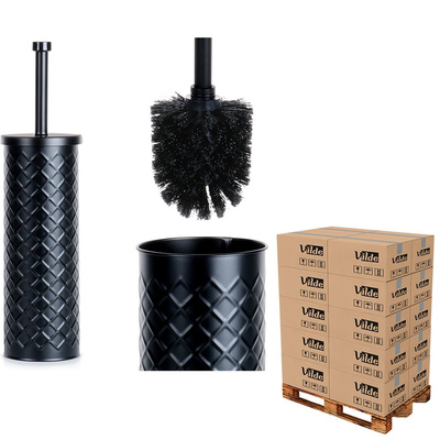 Toilet Brush with Stand Metal Black 38x10 cm (pallet of 384 pcs)