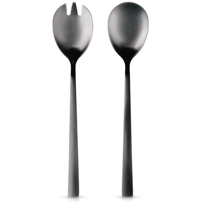 Salad Servers Steel Black 23.5 cm 2 pcs