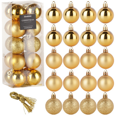 Christmas Baubles Unbreakable Golden 4 cm 20 pcs