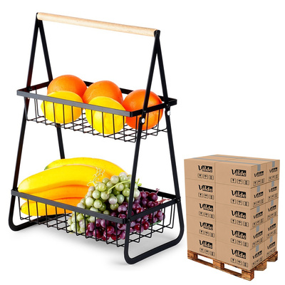 Fruit Basket Metal Black 2-Level (pallet of 240 pcs)