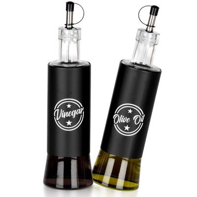 Black glass bottles for oil and vinegar 300 ml 2 pcs.