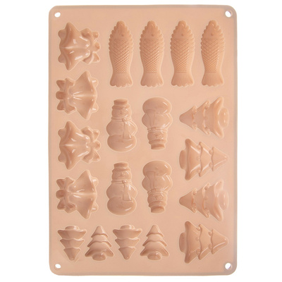 Forma do ciastek i pralin silikonowa beżowa 34x24,5x1 cm