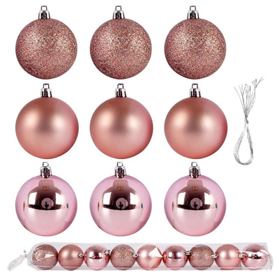 Christmas Baubles Pink Unbreakable 6 cm 9 pcs