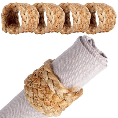 Napkin Rings Jute 4 pcs