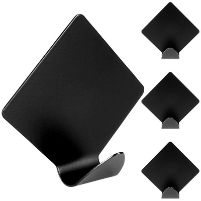 Adhesive Hook Steel Black 5x5 cm 4 pcs