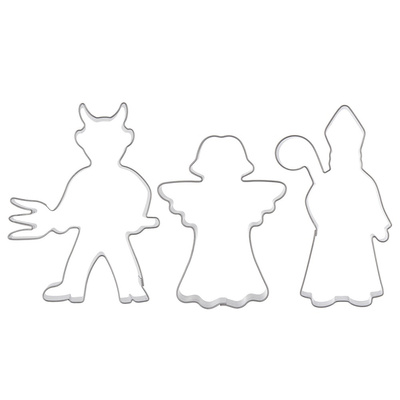 Cookie Cutters Steel Devil Santa Claus Angel 3 pcs