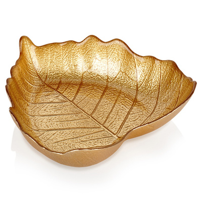 Bowl Glass Gold Leaf 16x14 cm, 180 ml