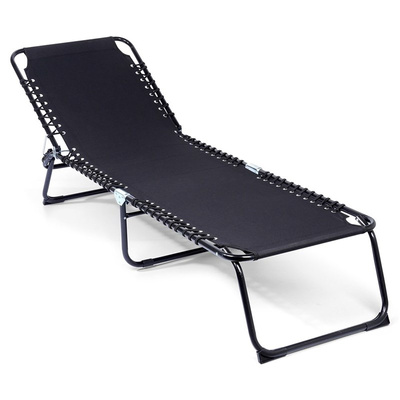 Sun Lounger Folding Black