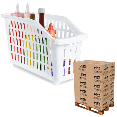 Pojemnik do przechowywania na kółkach biały wąski 13 l (paleta 288 szt.)