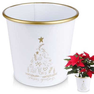 Plant Pot Metal White 16,5x15,5 cm