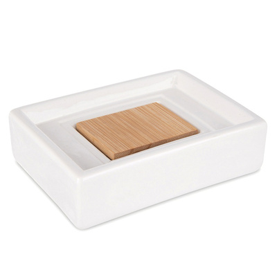 Soap Dish Dolomite Wooden White