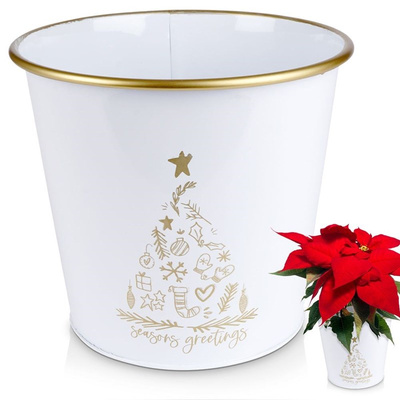 Plant Pot Metal White 20,5x18 cm