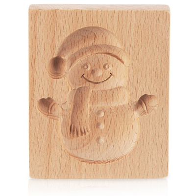 Biscuit Mold Wooden Snowman 11x9.5 cm