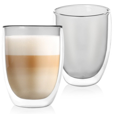 Double Walled Glass with Double Walls for Latte DOUBLE 370 ml 2 pcs