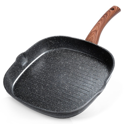 Grill Pan Granite Square BLACK&WOOD 28x28 cm