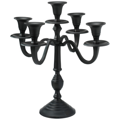 Świecznik kandelabr czarny 5-ramienny 31 cm