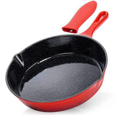 Patelnia żeliwna emaliowana z silikonową nakładką CAST ENAMEL 25 cm