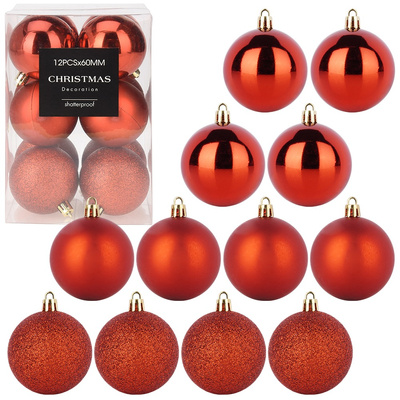 Christmas Baubles Unbreakable Red 6 cm 12 pcs