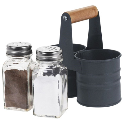 Salt and Pepper Shakers with a Stand