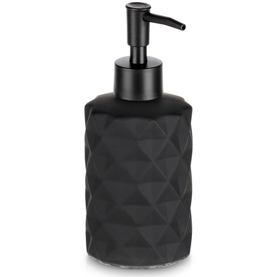 Dozownik do mydła szklany czarny 330 ml