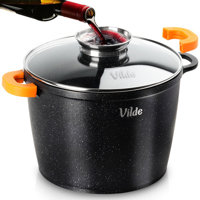 Pot Granite with Glass Lid 24 cm, 6.7 l