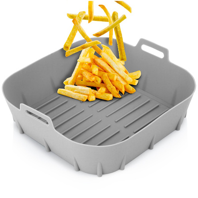 Air Fryer Liners Oil Free Silicone Gray 22 cm