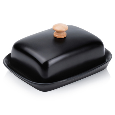 Butter Dish Ceramic Black