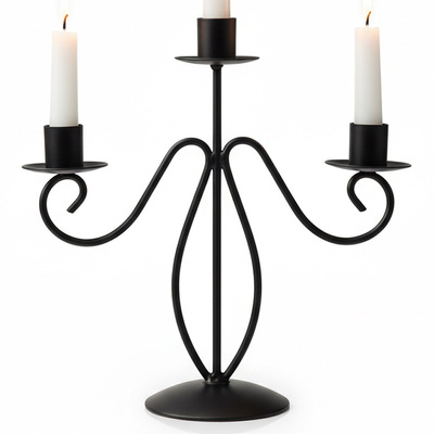 Candelabra Black 3-Armed