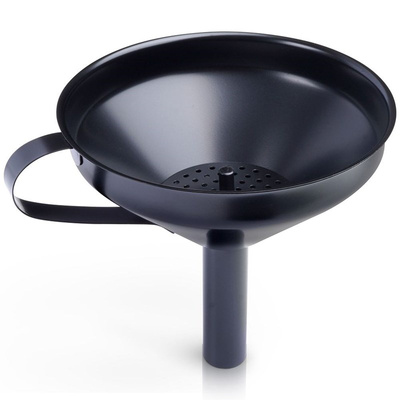 Funnel with Strainer Steel Black 10.5 cm