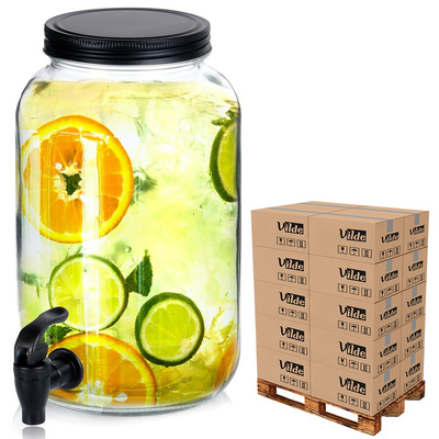 Słój do napojów z kranikiem szklany 3,2 l (paleta 144 szt.)