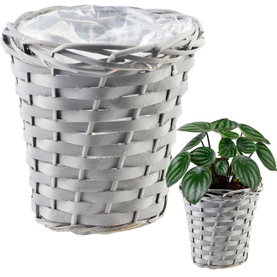 Plant Pot Wicker Gray 16x17 cm