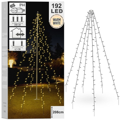 Christmas Tree Lights 192 LED on a Mast