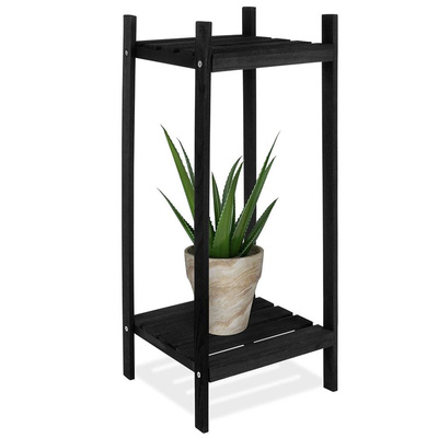 Plant Stand Wooden Black 66 cm