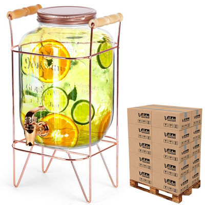 Słój do napojów z kranikiem i stojakiem złotym 4,2 l (paleta 108 szt.)