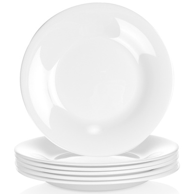 Talerze deserowe szklane białe 18 cm 6 szt.