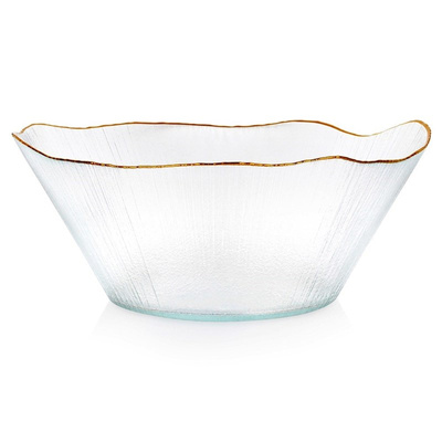 Serving Bowl Glass Gold 27 cm, 2.8 l