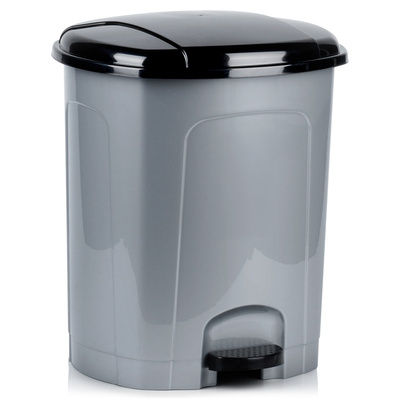 Bin with Pedal Plastic Gray 30 l